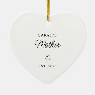 Modern Monoline New Baby's Mother Photo Ceramic Ornament