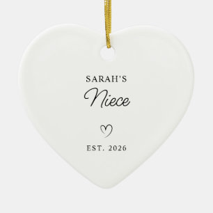 Modern Monoline New Baby's Niece Photo Ceramic Ornament