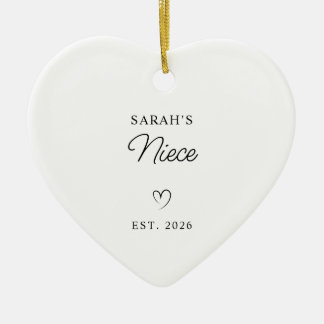 Modern Monoline New Baby's Niece Photo Ceramic Ornament