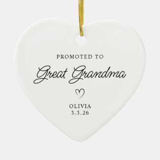 Modern Monoline Promoted to Great Grandma Photo Ceramic Ornament