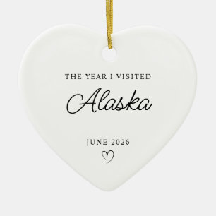 Modern Monoline The Year I Visited Alaska Ceramic Ornament