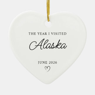 Modern Monoline The Year I Visited Alaska Ceramic Ornament