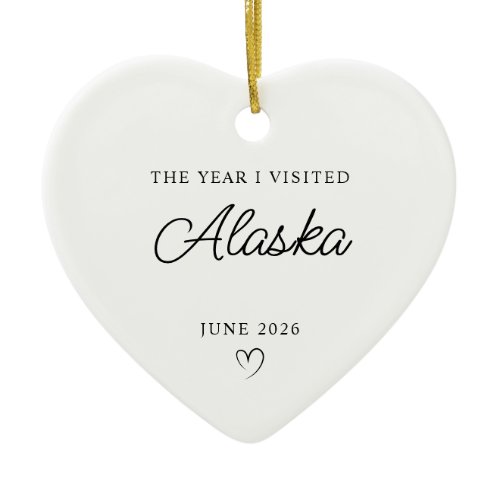 Modern Monoline The Year I Visited Alaska Ceramic Ornament
