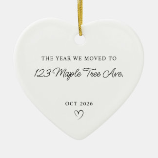 Modern Monoline The Year We Moved to New Home Ceramic Ornament
