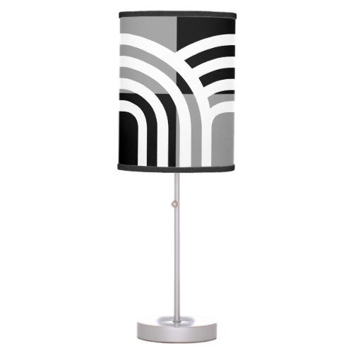 Modern Monotone Black White Initial Pattern Table Lamp