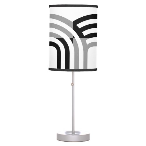 Modern Monotone White Black Initial Pattern Table Lamp