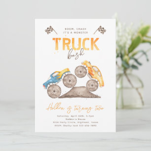 Modern Monster Truck Invitation Trucks