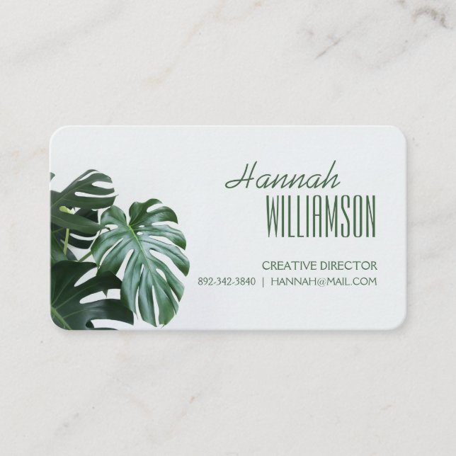 Modern Monstera Business Card (Front)