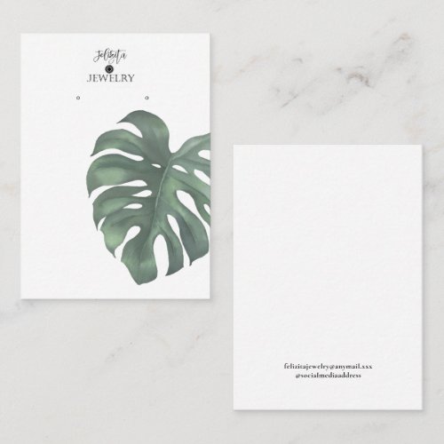 Modern Monstera Earring Display  Business Card