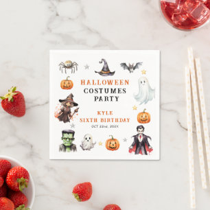 Modern Monsters Halloween Costumes Birthday Party Napkins