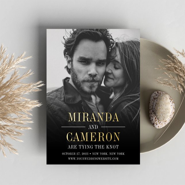 Modern Mood | Photo Save the Date Foil Invitation (Creator Uploaded)