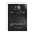 Modern Moody Black Dark Floral Wedding Thank You