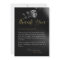 Modern Moody Black Dark Floral Wedding Thank You