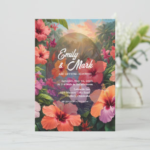 Modern Moody Bold Colorful Floral wedding invite