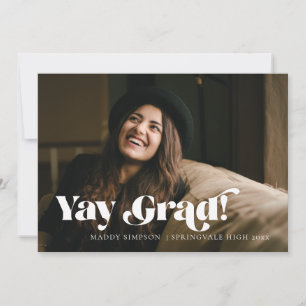 Modern Moody Minimalist Photo Graduation Announcement