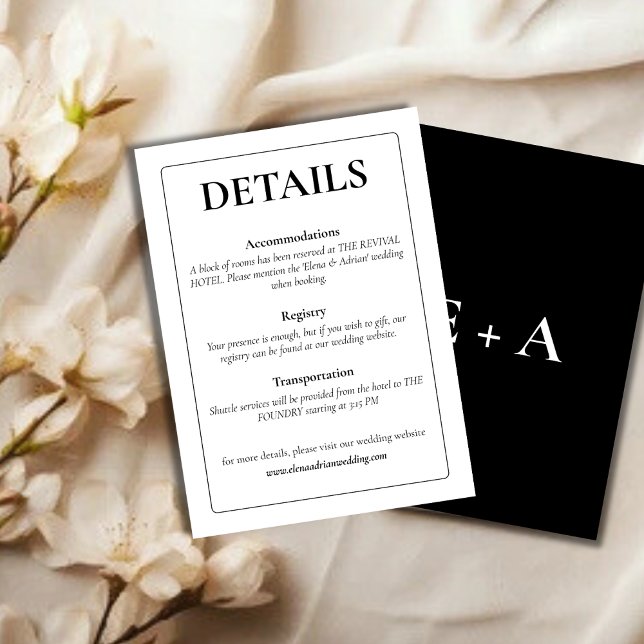Modern Moody Wedding Enclosure Card (Creator Uploaded)