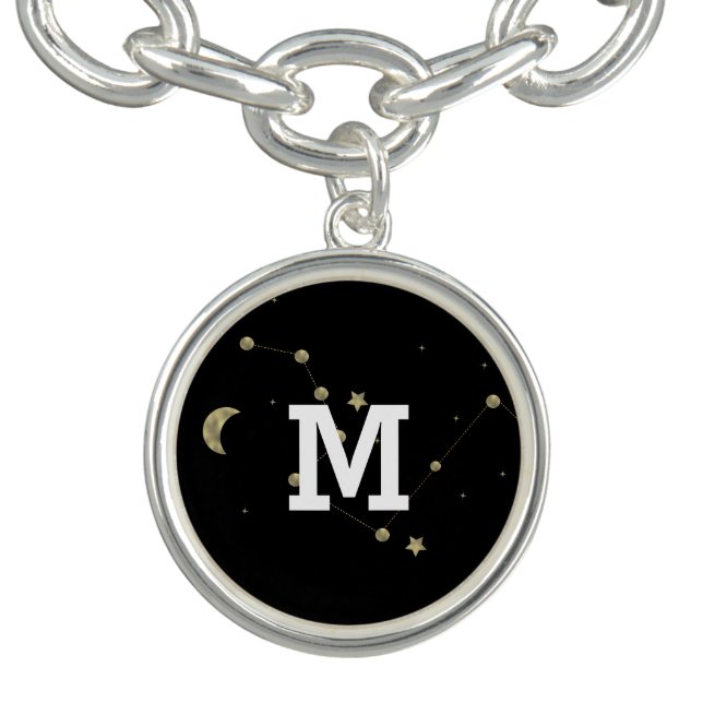 Modern Moon Constellation Gold Stars Bracelet (Design)