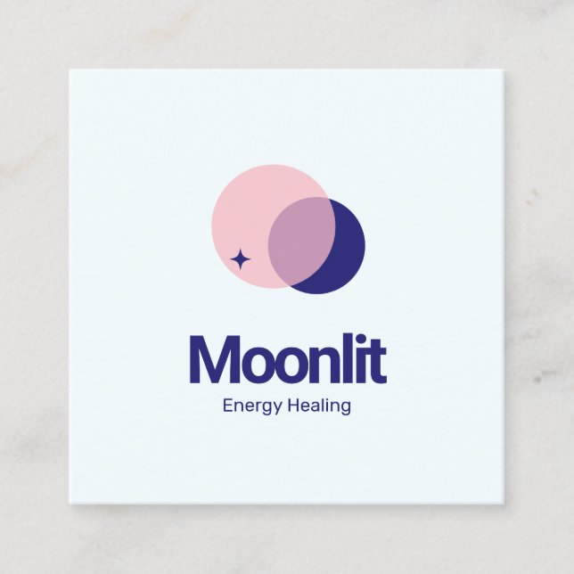 Modern Moon Star Celestial Astrology Square Business Card (Front)