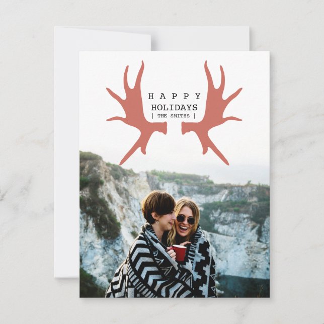 Modern Moose Holiday Card (Front)