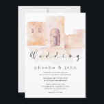 Modern Moroccan Calligraphy Wedding Invitation<br><div class="desc">Modern Moroccan Calligraphy Wedding Invitation Simple and modern wedding invitation featuring a modern calligraphy heading and a watercolor Moroccan scene. The back of the invitation has the same image and more details for the guests. This modern minimalist wedding invitation is ideal for a couple looking for a Moroccan themed wedding...</div>