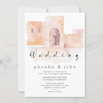 Modern Moroccan Calligraphy Wedding Invitation by figtreedesign at Zazzle