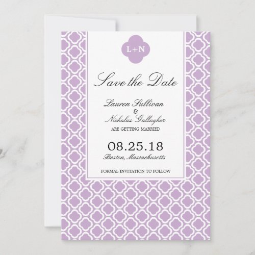 Modern Moroccan Pattern Save the Date Invitation