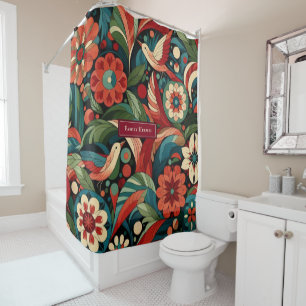 Modern morris art shower curtain