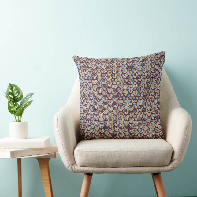 Modern mosaic abstract geometric pattern 1290 throw pillow (Chair)