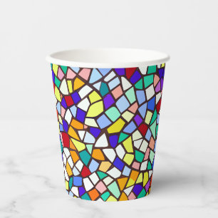 Modern Mosaic Colorful Tiles Pattern Paper Cups