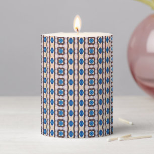 Modern mosaic geometric abstract pattern 1298 pillar candle