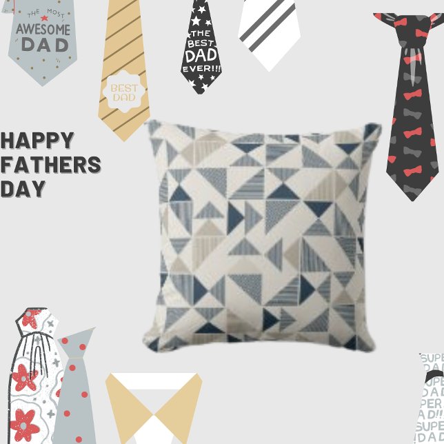 Modern Mosaic Geometric Triangle Throw Pillow (Creator Uploaded)