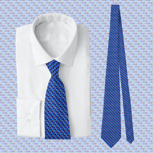 Modern mosaic in black and royal blue neck tie