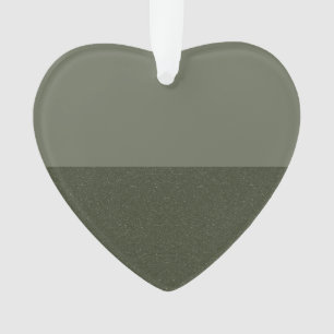 Modern Moss Green Acrylic Heart Ornament - Custom