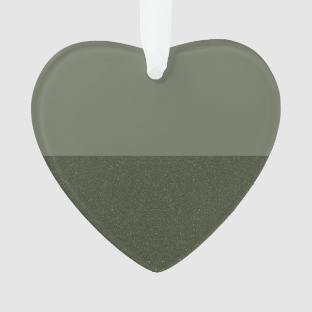 Modern Moss Green Acrylic Heart Ornament - Custom (Front)