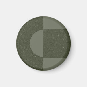 Modern Moss Green Art Deco Magnet – Customizable