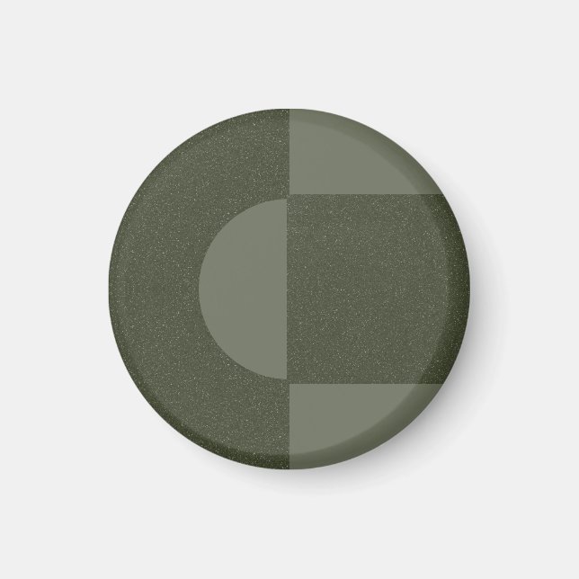 Modern Moss Green Art Deco Magnet – Customizable (Front)