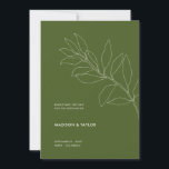 Modern Moss Green Botanical Floral Illustration Save The Date<br><div class="desc">Modern, simple & clean: This moss green save the date card features my hand drawn leaves illustration on the front and minimal text. Customization of this save the date template is easy to make it uniquely your own. I chose a simple custom color palette in elegant moss green for this...</div>