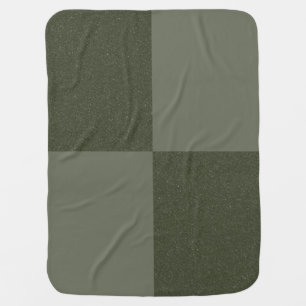 Modern Moss Green Checker Baby Blanket – Customize