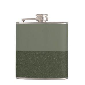 Modern Moss Green Colorblock Flask – Customizable