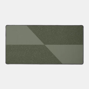 Modern Moss Green Desk Mat with Geometric Twist
