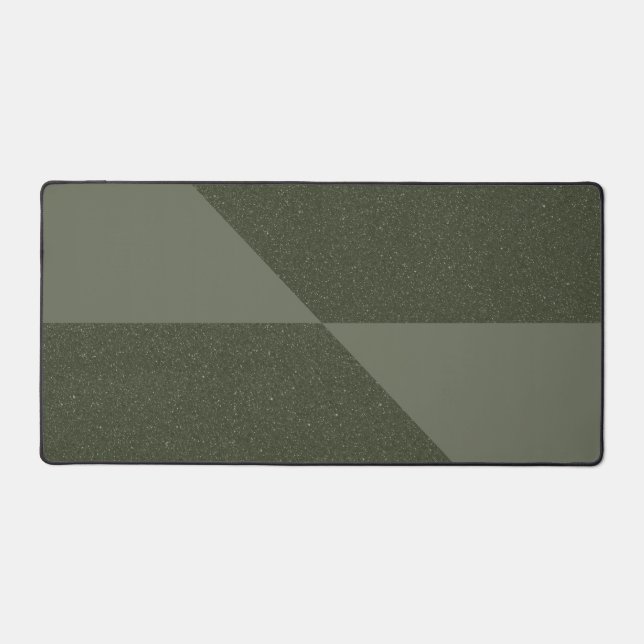 Modern Moss Green Desk Mat with Geometric Twist (Front)