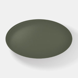 Modern Moss Green Oval Paperweight – Customizable