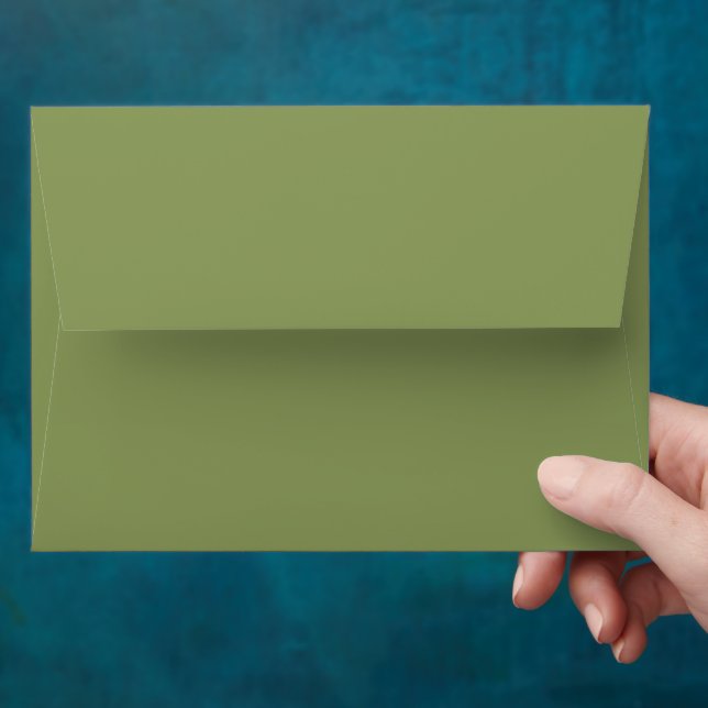 Modern Moss Green Plain Solid Color Envelope (Hand)
