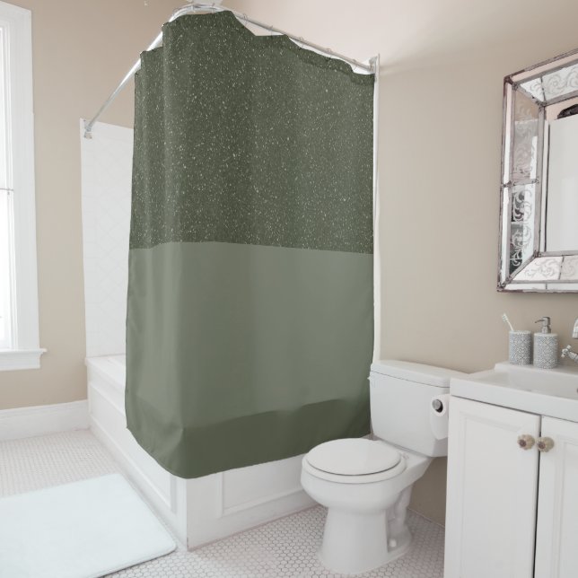Modern Moss Green Shower Curtain Duo – Customize (In Situ)