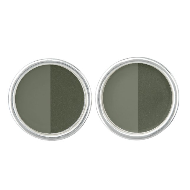 Modern Moss Green Split Cufflinks – Customizable (Front)