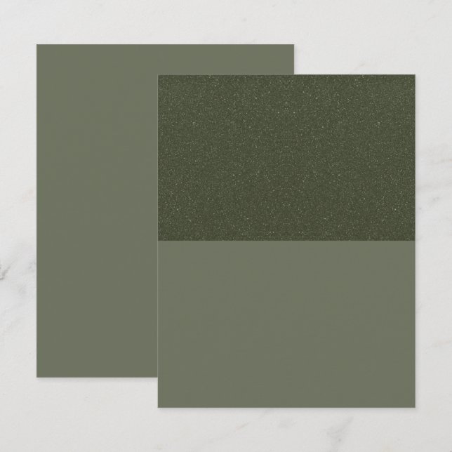 Modern Moss Green Split Flat Save The Date Card (Front/Back)