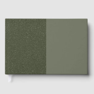 Modern Moss Green Split Foil Guestbook