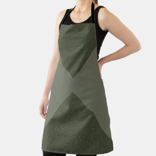 Modern Moss Green Split-Panel Apron