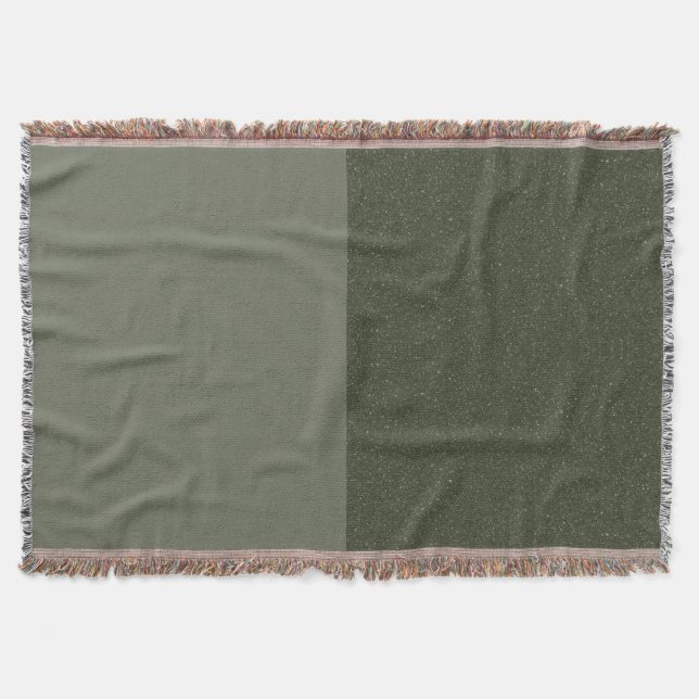 Modern Moss Green Split Woven Blanket – Customize (Front)