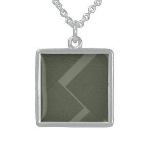 Modern Moss Green Square Necklace